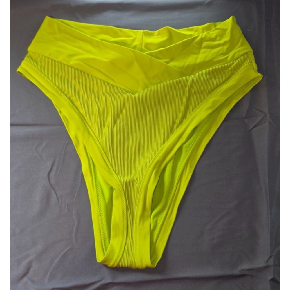 Aerie Green High Cut Cheeky Swim Bathing Suit Bottom Large L New No tags